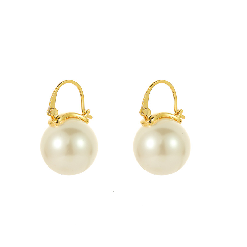 Fashion Shijia Pearl Earrings Metal Pearl Earrings