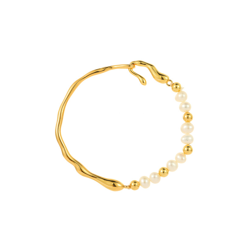 Fashion Gold Pearl Beaded Irregular Bracelet