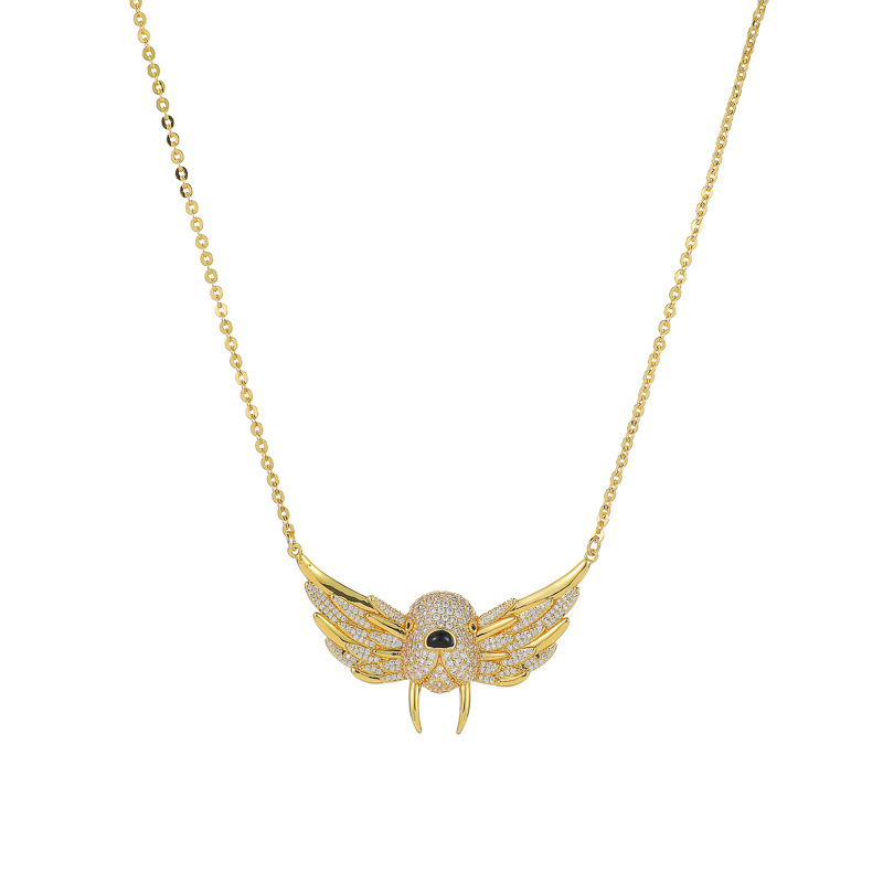 Fashion Gold Copper Diamond Geometric Necklace