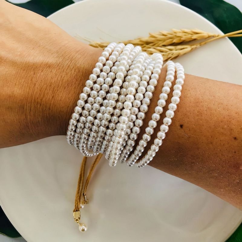 Fashion Ivory White Pearl Beaded Bracelet