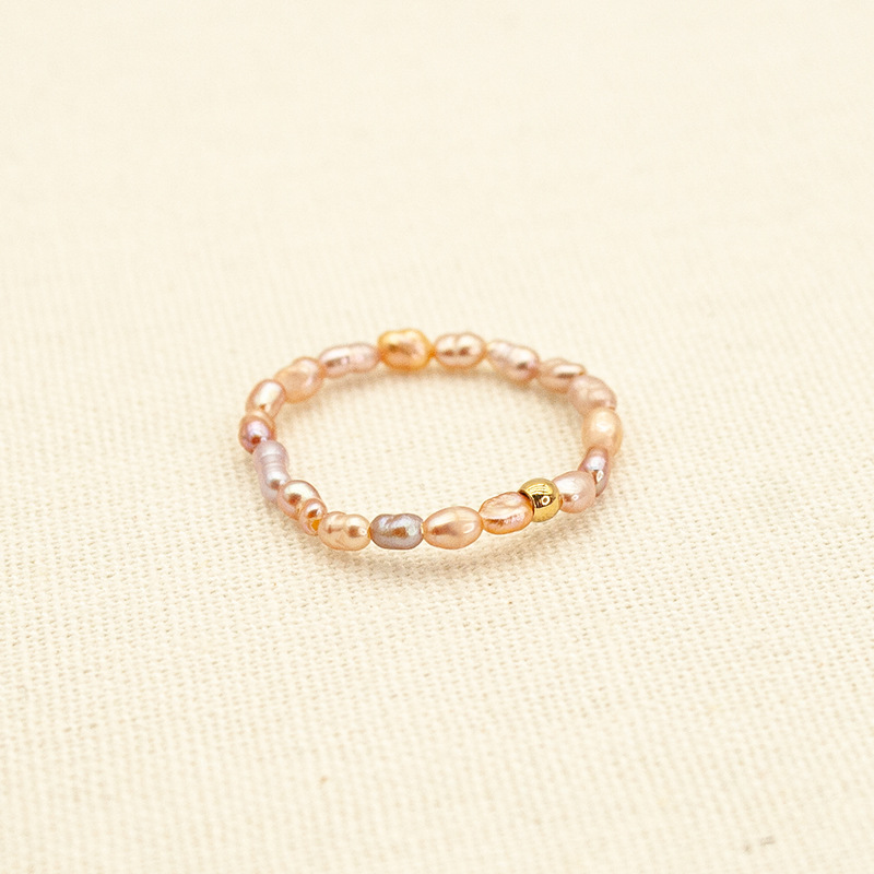 Fashion Gold Pearl Shaped Beaded Ring