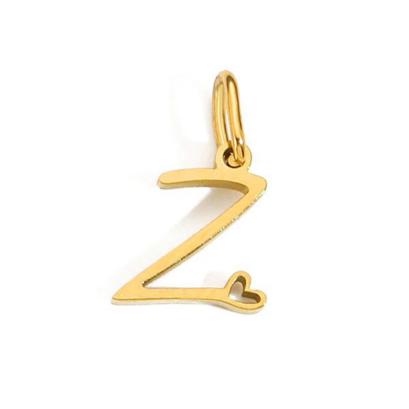 Fashion Z-(excluding Ring Height 10mm) Stainless Steel 26 Letters Love Pendant