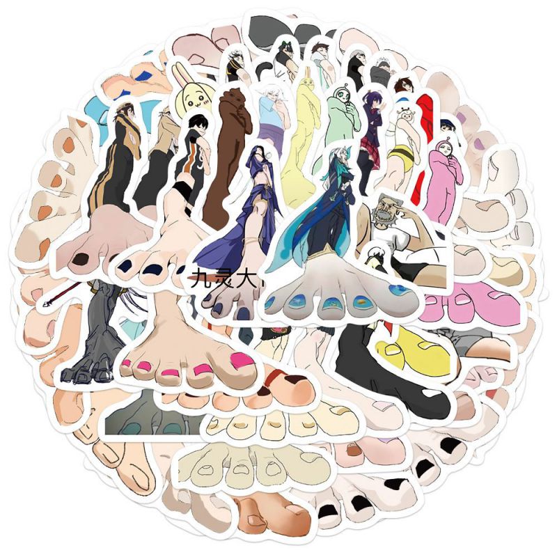 Fashion 52 Creative Big Feet Stickers Az235 52 Big Feet Waterproof Stickers
