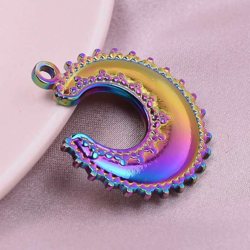 Fashion Color Stainless Steel Moon Pendant