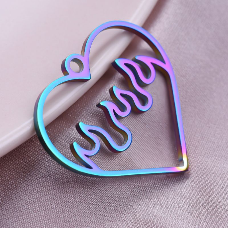 Fashion Color Stainless Steel Love Pendant