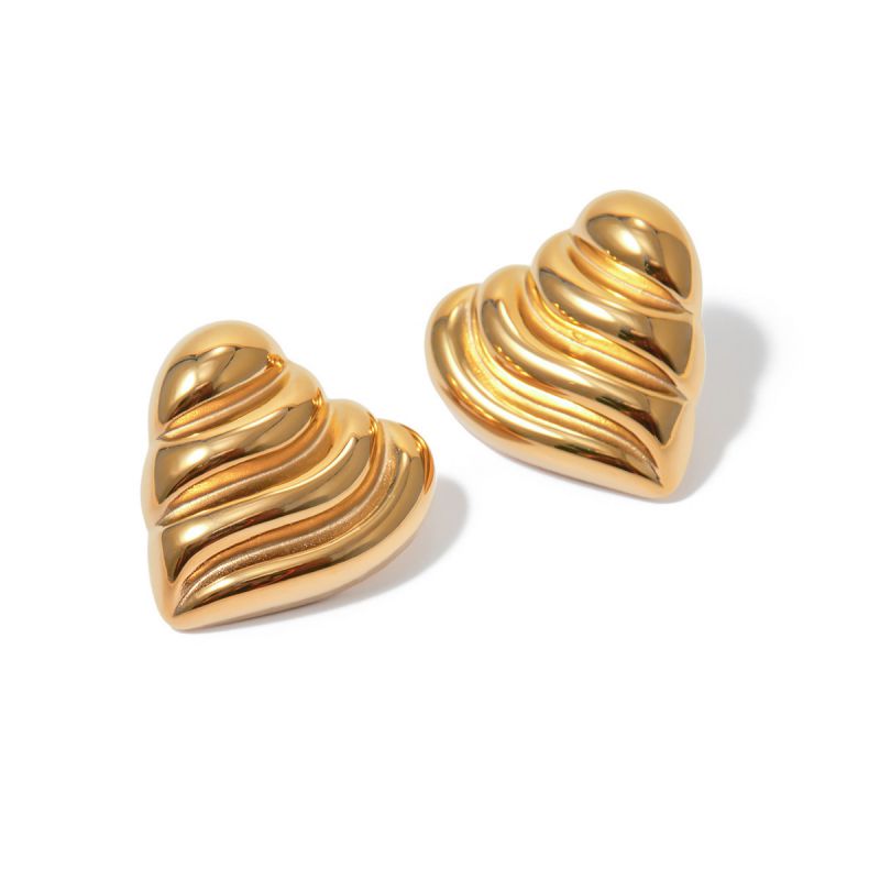 Fashion Gold Metal Love Earrings