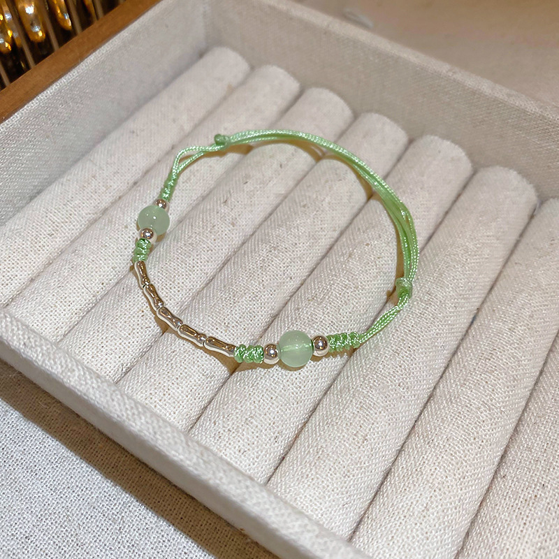 Fashion Bracelet-green Beads Ball Bead String Bracelet