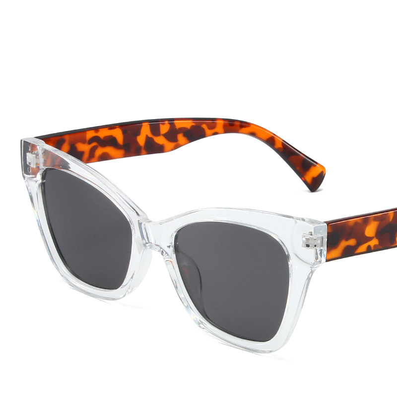 Fashion Transparent Frame Gray Film Ac Cat Eye Large Frame Sunglasses