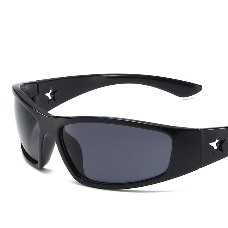 Fashion Bright Black And Gray Film Pentagram Sunglasses