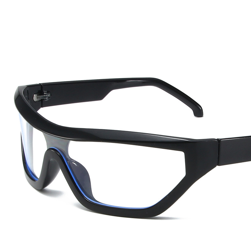 Fashion Bright Black Frame Blu-ray Film Ac Integrated Sunglasses