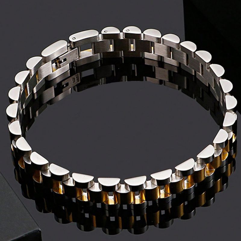 Fashion Gold Watch Strap Bracelet Stainless Steel Watch Strap Men's Bracelet