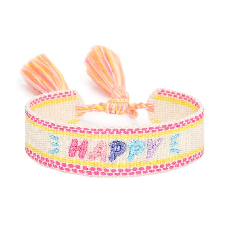 Fashion El23-happy Cord Braid Embroidered Bracelet