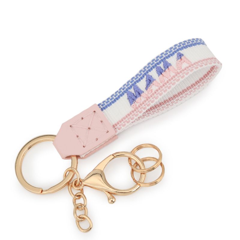 Fashion Mama 230 Polyester Embroidered Letter Keychain