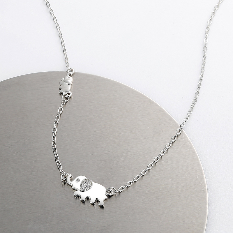 Fashion Silver Metal Elephant Necklace