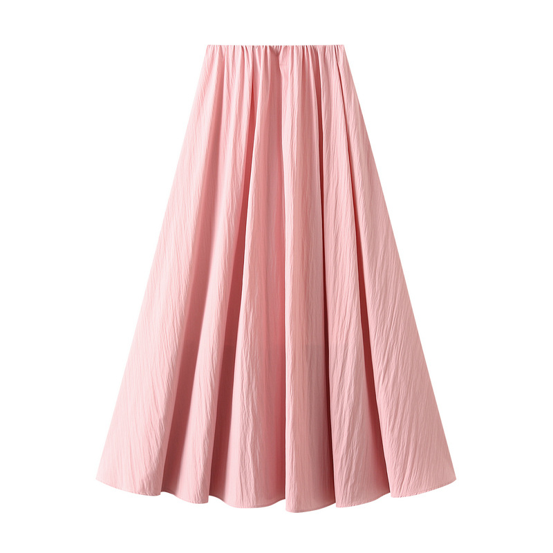 Fashion Pink High Waist Pleated Skirt
