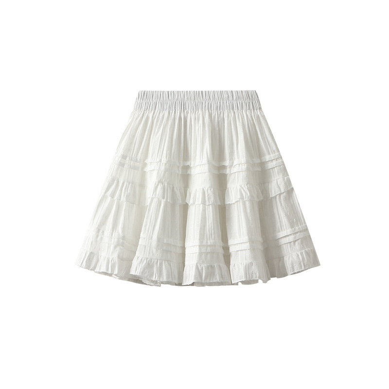 Fashion White Polyester Layered Skirt