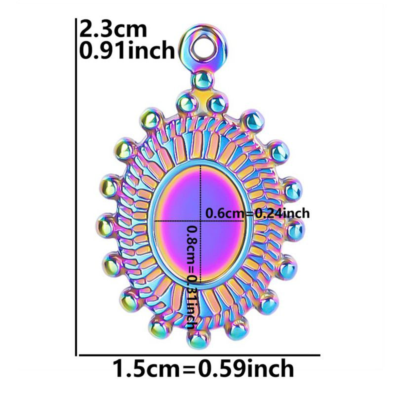 Fashion Color Stainless Steel Oval Pendant