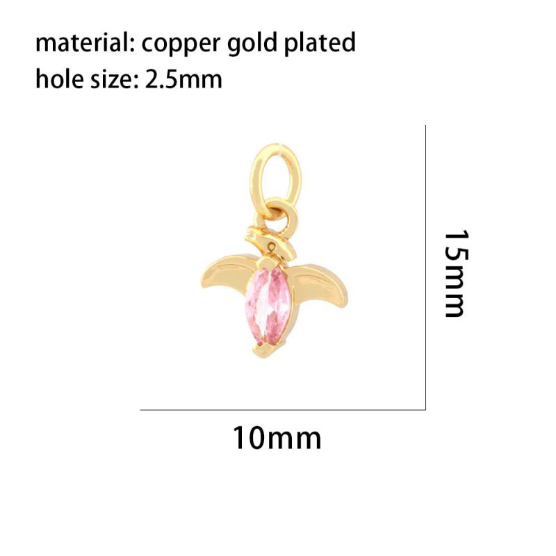 Fashion Pink 2 Gold Plated Copper With Zirconium Dinosaur Pendant