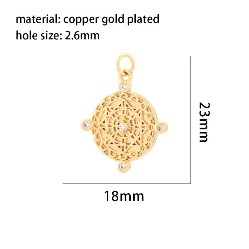 Fashion Golden 8 Copper Inlaid Zirconium Geometric Pendant