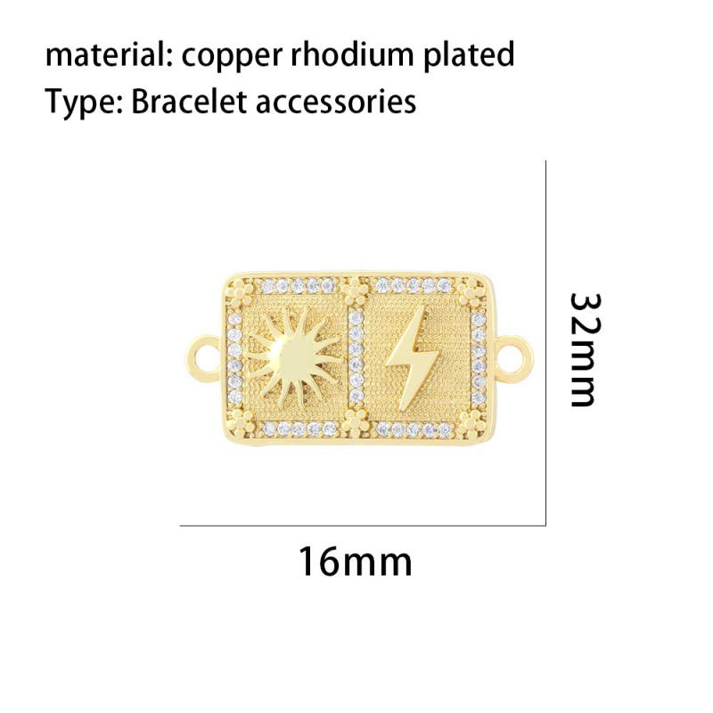 Fashion Golden 6 Copper Inlaid Zirconium Geometric Pendant