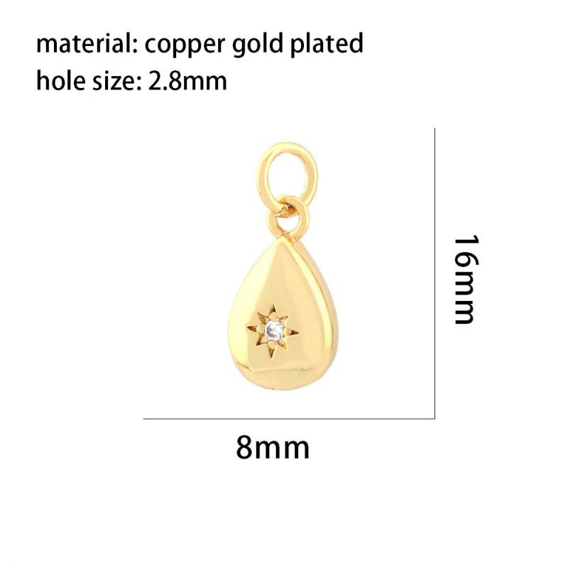 Fashion Golden 12 Copper Inlaid Zirconium Geometric Pendant