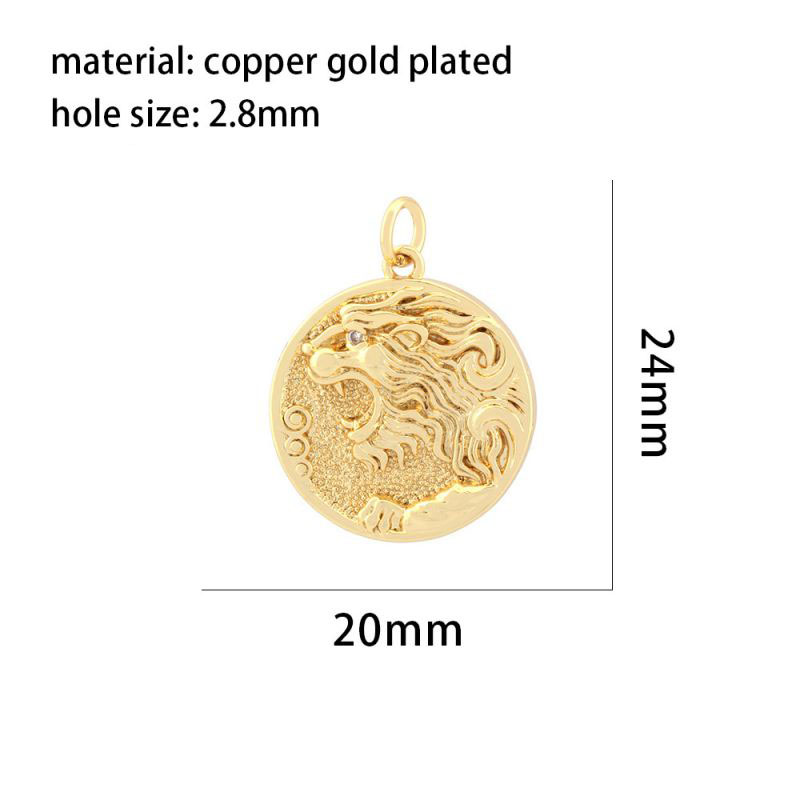 Fashion Golden 4 Copper Embossed Medallion Pendant