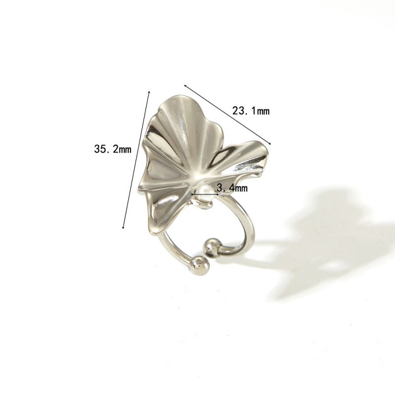 Fashion 5# Titanium Steel Irregular Pleat Ring