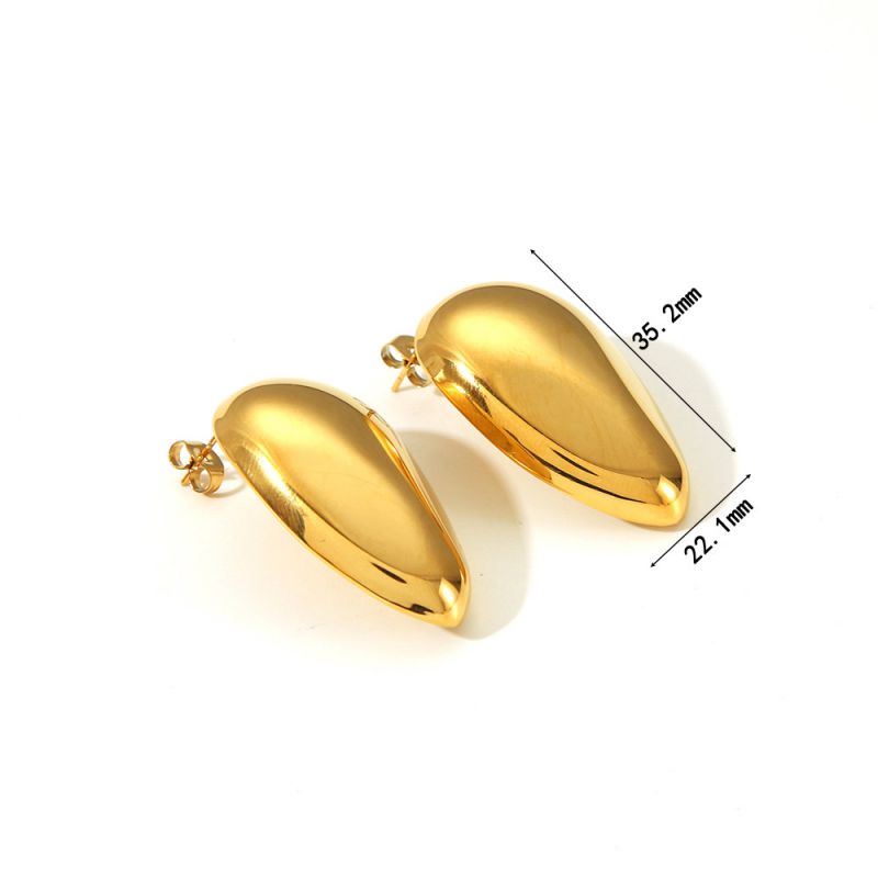 Fashion Earrings Stainless Steel Gold Plated Geometric Stud Earrings