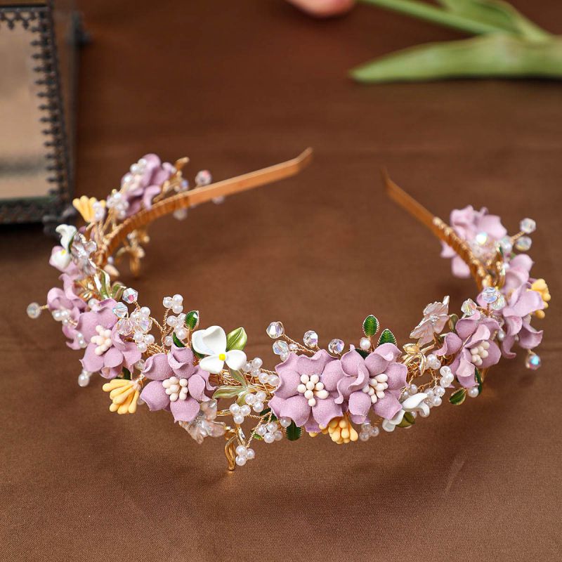 Fashion Purple Resin Flower Headband