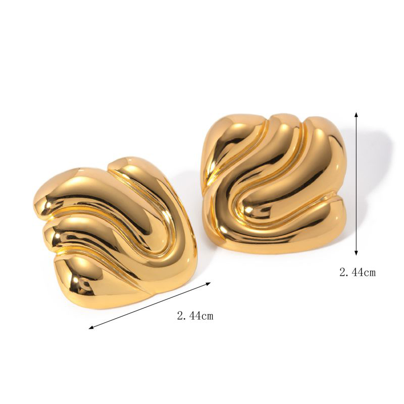 Fashion Gold Stainless Steel Irregular Earrings