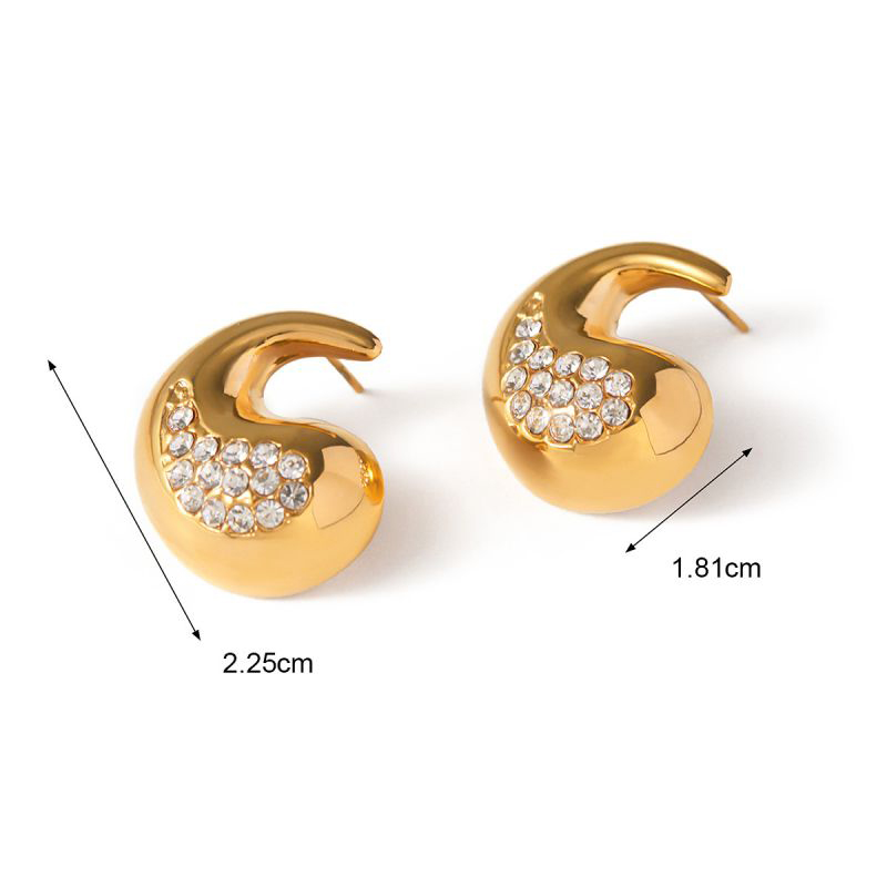 Fashion Geometry Stainless Steel Diamond Geometric Stud Earrings