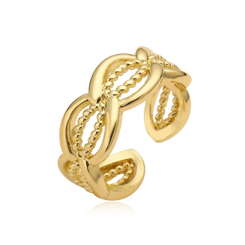 Fashion Gold Gold Plated Copper Geometric Chain Open Ring