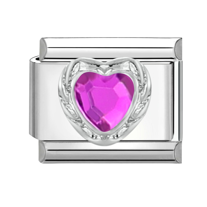 Fashion Love Purple Gemstone Stainless Steel Geometric Square Module Accessories