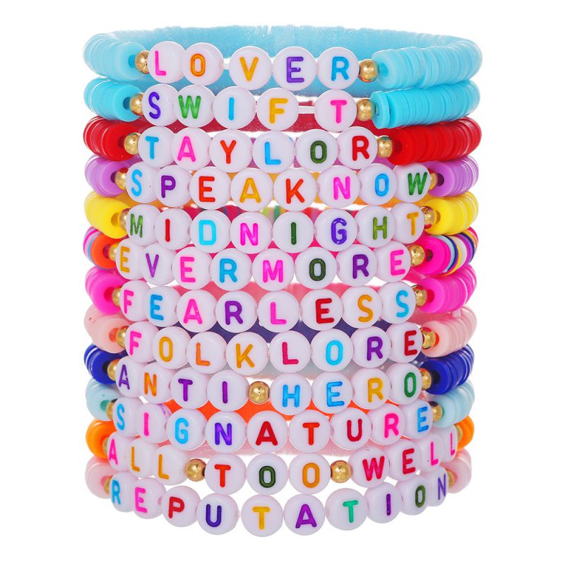 Fashion 13# Colorful Polymer Clay Beaded Bracelet Set