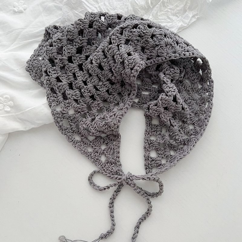 Fashion 6# Gray Hollow Triangle Headscarf
