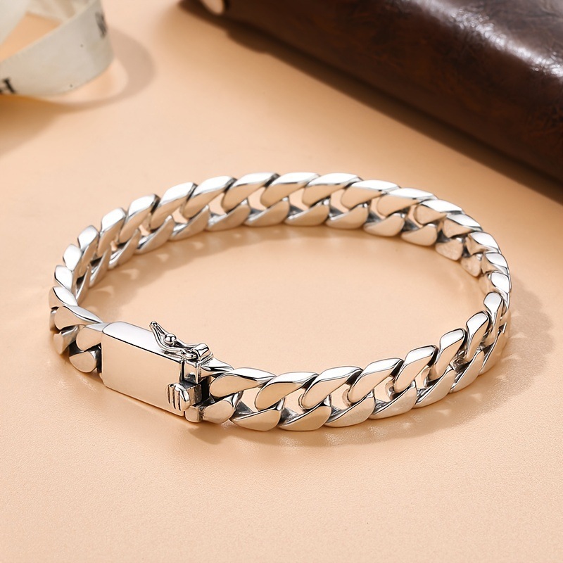 Fashion Silver-20cm Alloy Geometric Chain Men's Bracelet