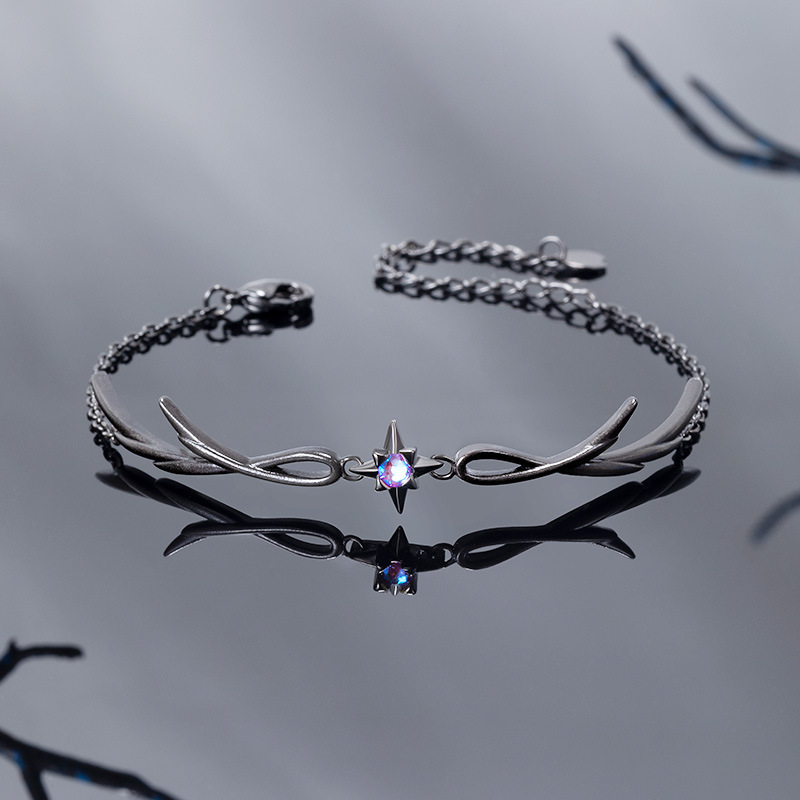 Fashion Black Alloy Diamond Geometric Bracelet