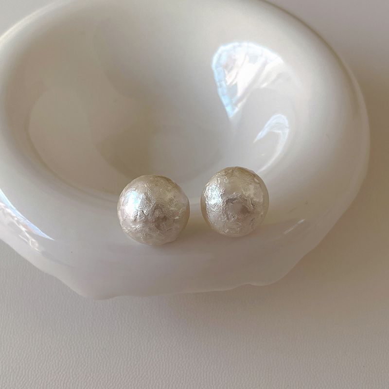 Fashion Small Round Pearl Earrings Gold Plated Round Pearl Earrings