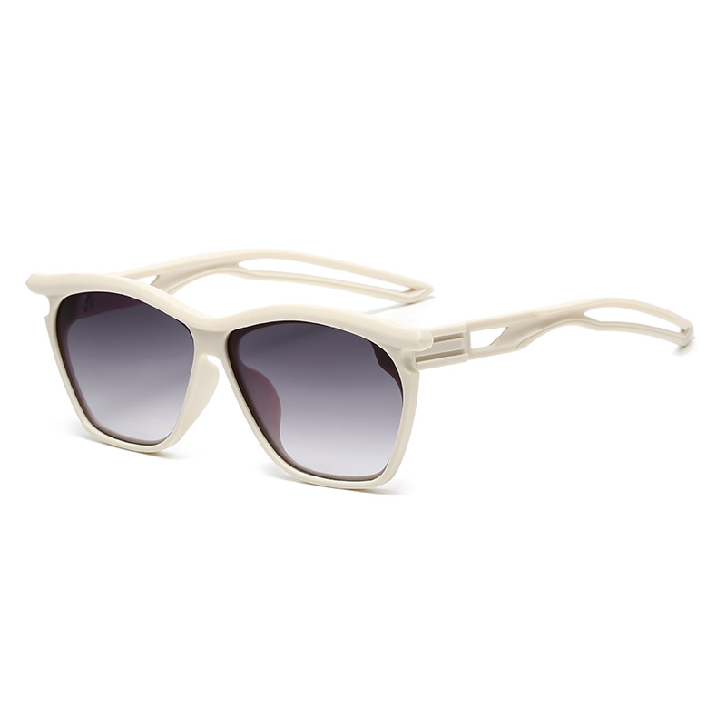 Fashion White Frame Double Tea C6 Hollow Temple Sunglasses
