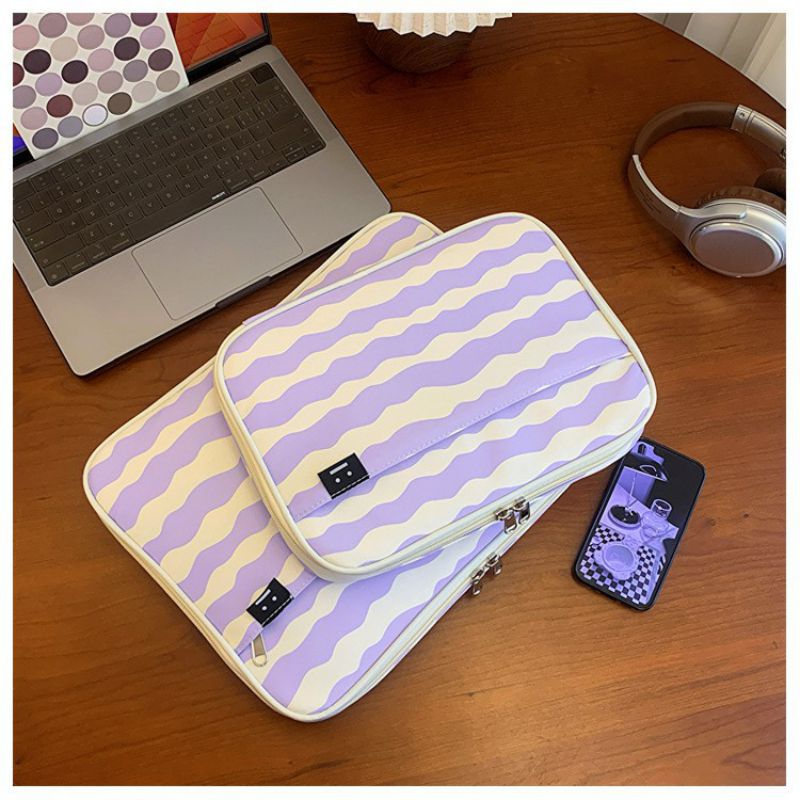 Fashion Purple Nylon Printed Square Computer Bag