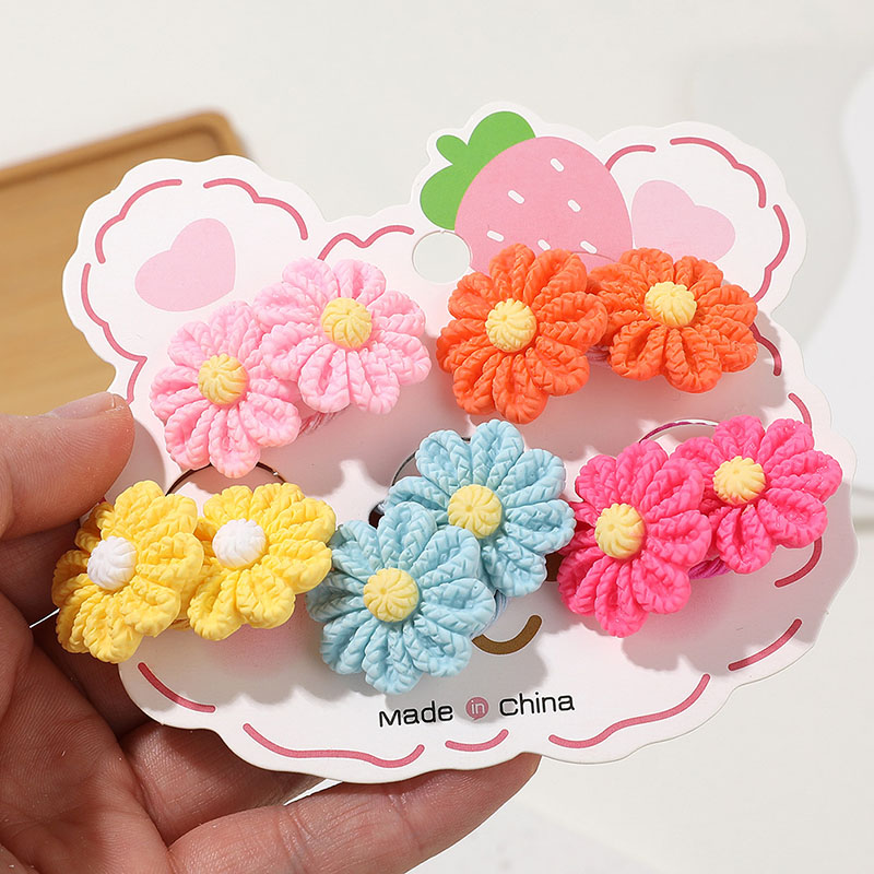 Fashion 5 Pairs Pack (picture Version) Children's Flower Hair Rope Set