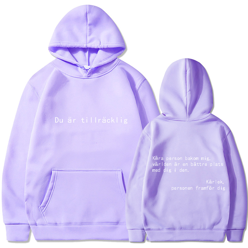 Fashion Lilac. Polyester Printed Hooded Sweatshirt