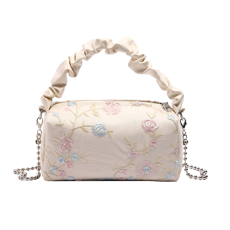 Fashion Plum Bossom Lace Butterfly Pleated Hand Crossbody Bag