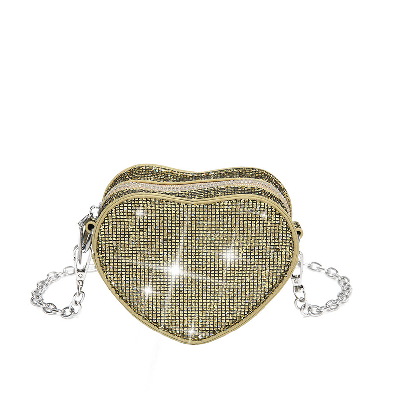 Fashion Gold Pu Love Crossbody Bag