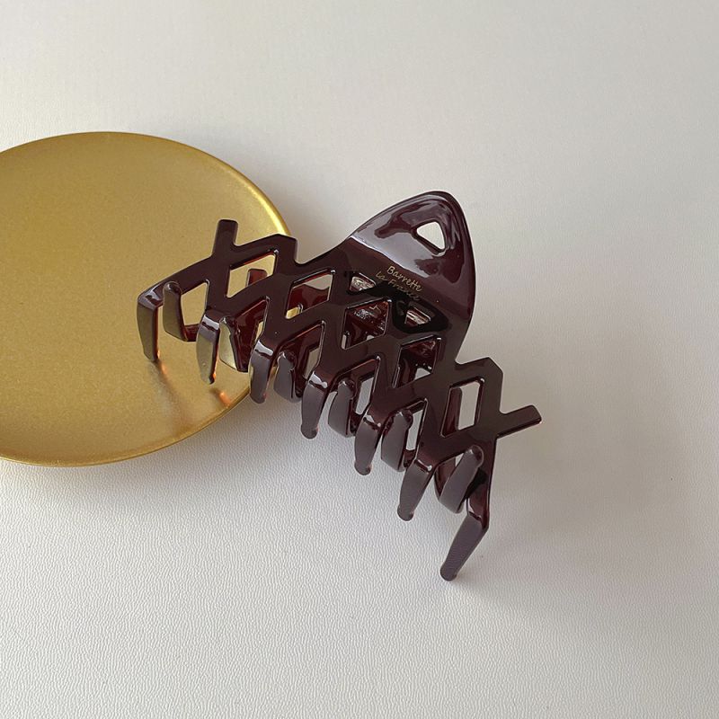 Fashion Coffee Color Acetate Three-dimensional Gold Label Gripper