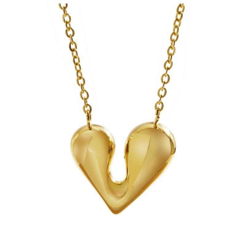 Fashion Gold Necklace Titanium Steel Love Necklace