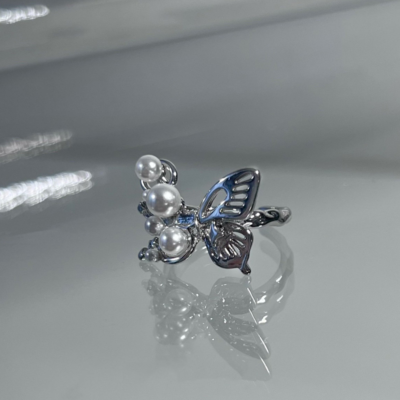 Fashion No. 1 Open Ring Butterfly Pearl Hollow Open Ring