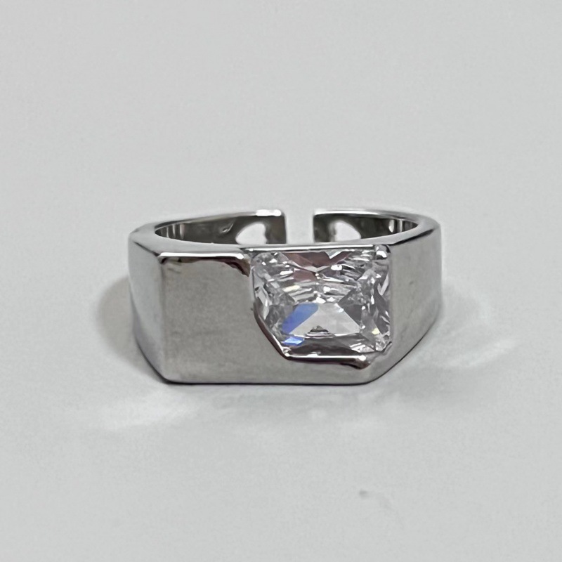 Fashion No. 3 Open Ring Alloy Diamond Geometric Open Ring