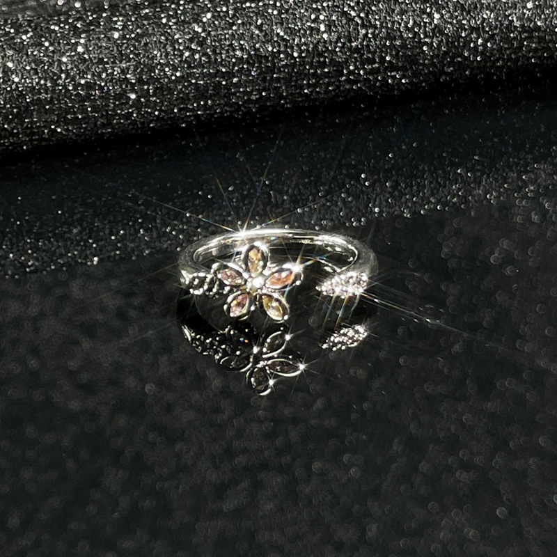 Fashion No. 7 Open Ring Copper And Diamond Geometric Open Ring