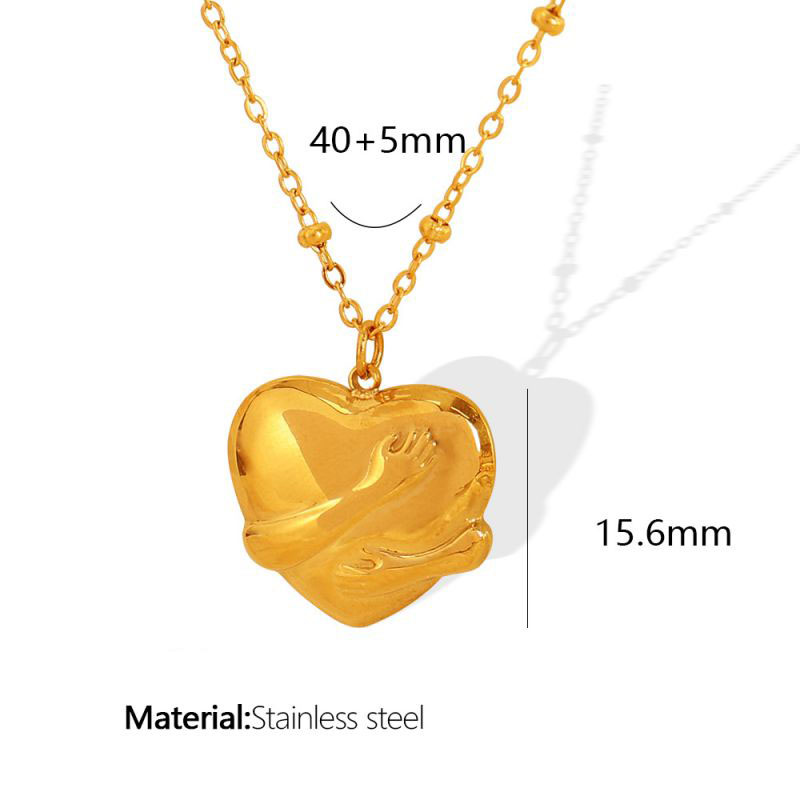 Fashion Gold Titanium Steel Love Necklace